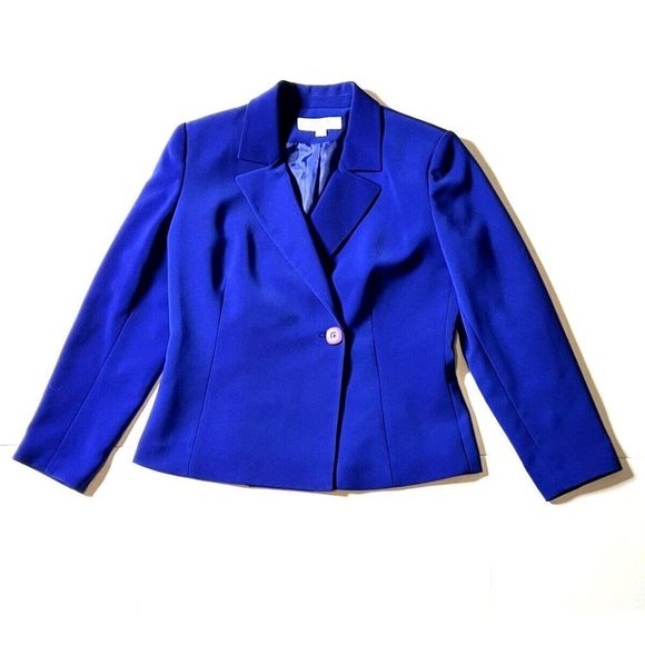 Le Suit Jackets & Blazers - Le Suit Blue Double Breasted Petite Career Blazer Suit Women's Size 6P